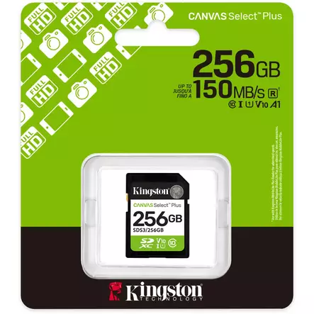KINGSTON CANVAS SELECT PLUS 256GB SDXC - Muistikortit - 740617348316 - 1