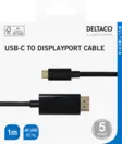 DELTACO USB-C - DISPLAYPORT KAAPELI - Adapterit ja jakajat - 7333048053046 - 2