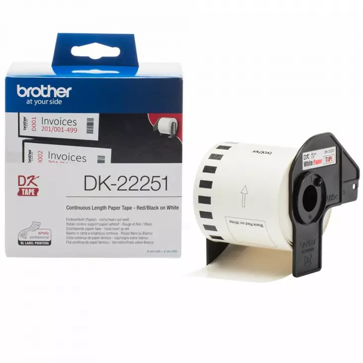 BROTHER DK-22251 TARRARULLA PUNA/MUSTA - Brother-teipit - 4977766766746 - 1