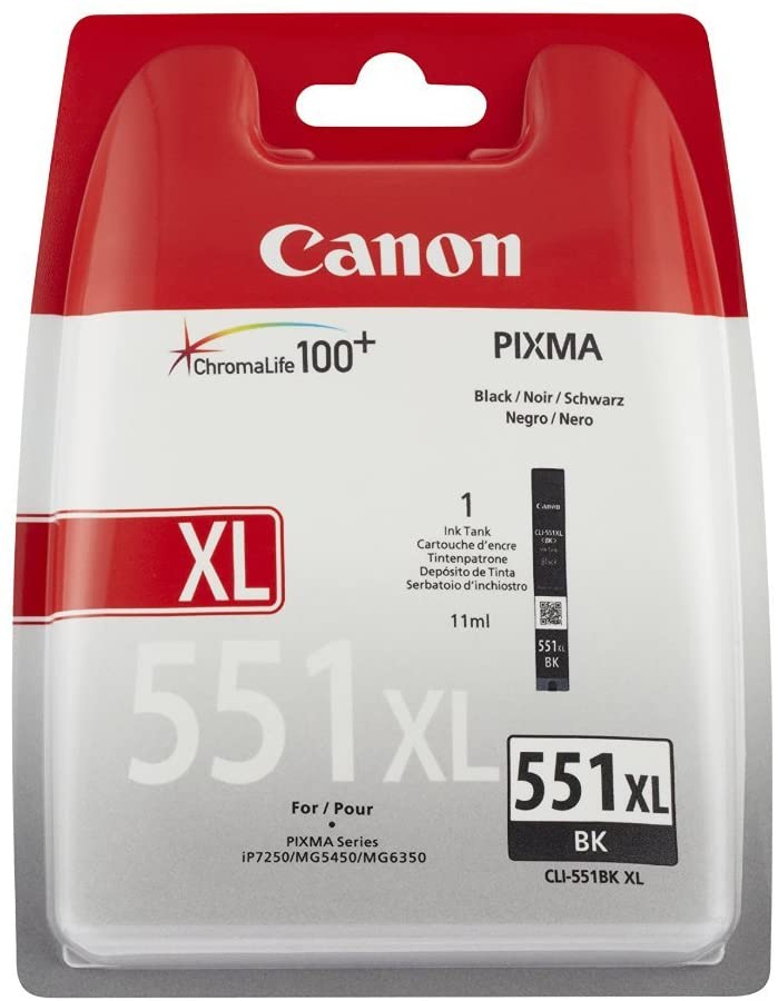 CANON CLI-551XL BK BLACK MUSTEPATRUUNA - Canon-mustesuihkuvärit - 8714574584256 - 1