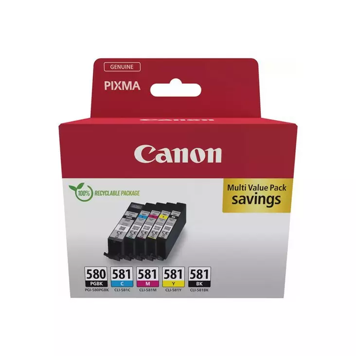 CANON PGI-580/CLI-581 MONIVÄRIPAKKAUS - Canon-mustesuihkuvärit - 8714574679136 - 1