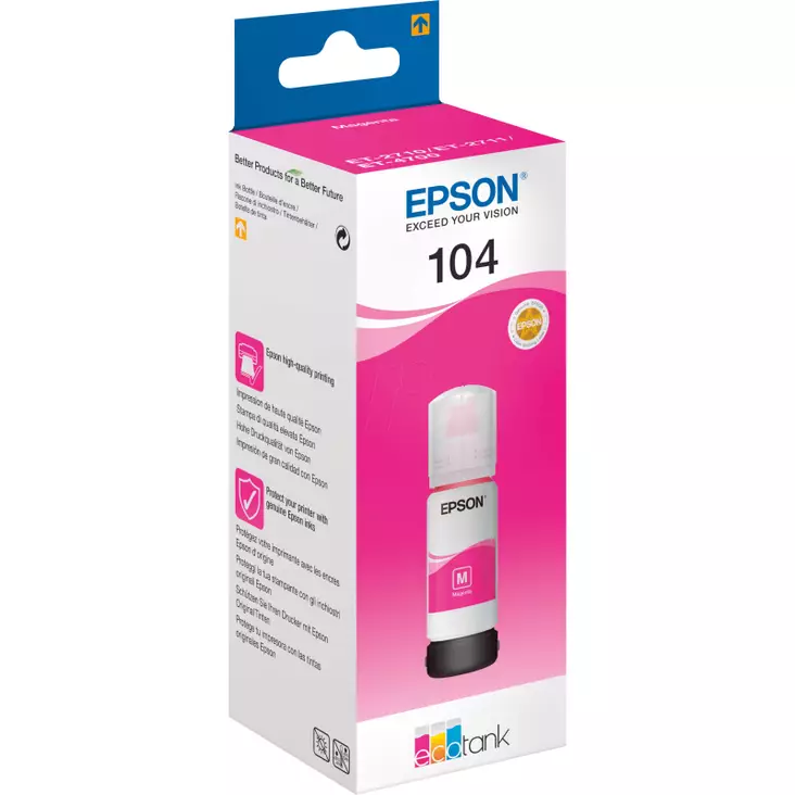 EPSON 104 MAGENTA MUSTEPULLO 65ML - Epson-mustesuihkuvärit - 8715946655826 - 1