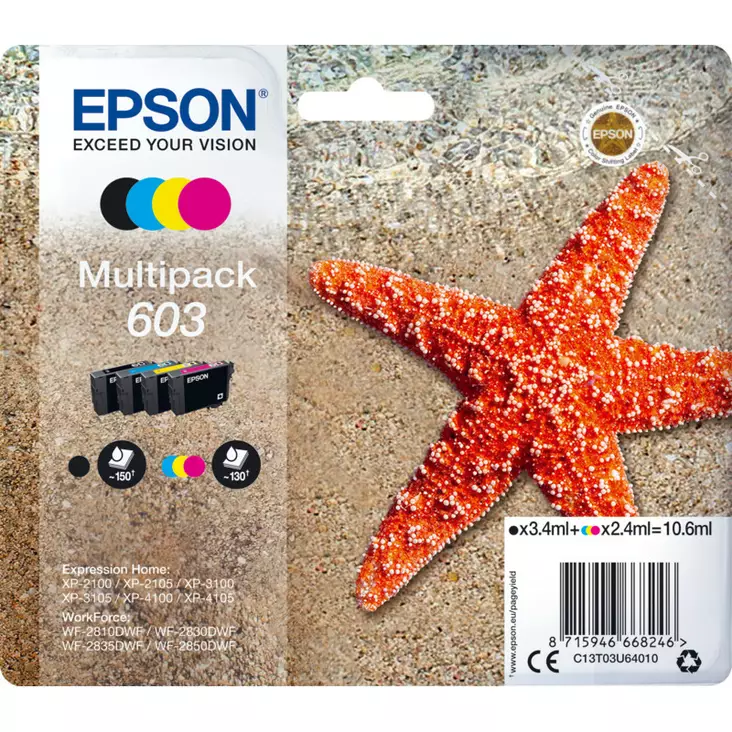 EPSON 603 NELIVÄRIPAKKAUS / MULTIPACK - Epson-mustesuihkuvärit - 8715946668246 - 1