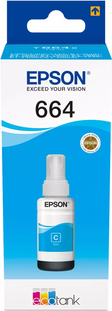 EPSON 664 T6642 CYAN MUSTEPULLO 70ML - Epson-mustesuihkuvärit - 8715946540986 - 1