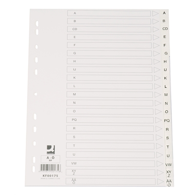 Q-CONNECT AAKKOSHAKEMISTO A4 A-Ö - Välilehdet ja hakemistot - 5705831001756 - 1