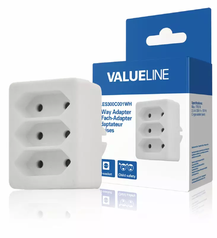 VALUELINE 3-OSAINEN PISTORASIAJAOTIN - Valaisimet ja lamput - 5412810231126 - 1