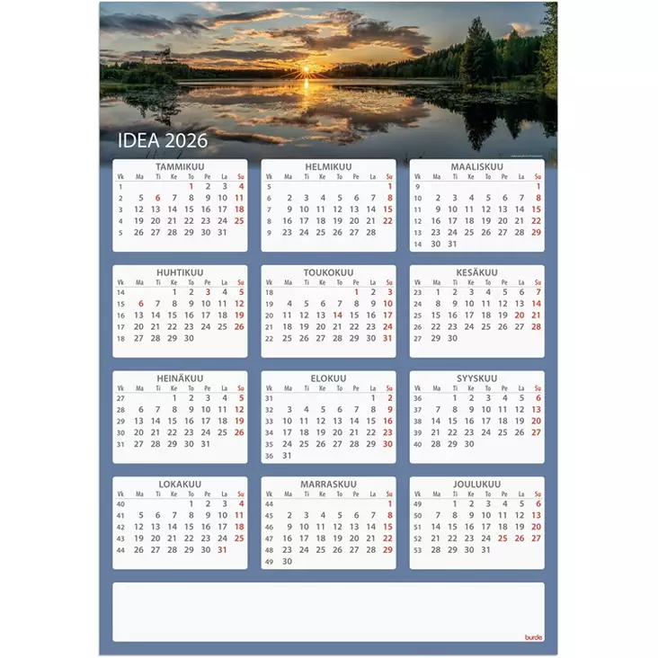 BURDE SEINÄLEHTI IDEA 2026 KALENTERI - Kalenterit - 7333420506566 - 1
