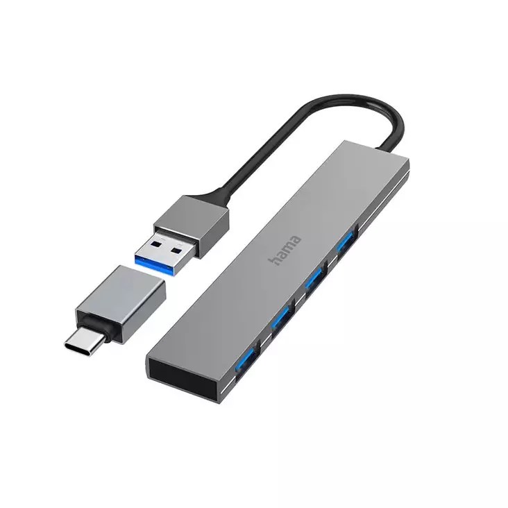 HAMA USB HUB / JAKAJA, 4X USB-A - USB-jakajat ja muistikortinlukijat - 4047443497666 - 1