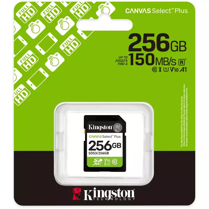 KINGSTON CANVAS SELECT PLUS 256GB SDXC - Muistikortit - 740617348316 - 1