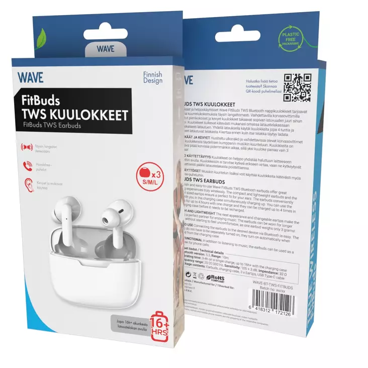 WAVE FITBUDS TWS NAPPIKUULOKKEET - Handsfree-kuulokkeet - 6418312172126 - 1