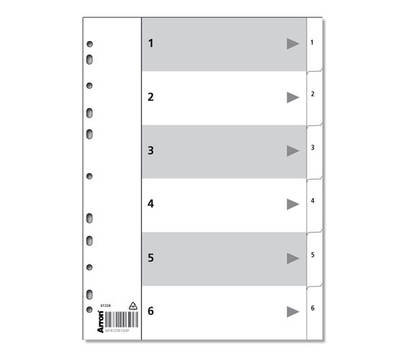 ARRON NUMEROHAKEMISTO A4 MUOVI 6-OSAINEN - Välilehdet ja hakemistot - 6416127613247 - 1