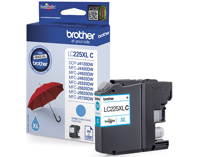 BROTHER LC225XLC CYAN VÄRIPATRUUNA - Brother-mustesuihkuvärit - 4977766735957 - 1