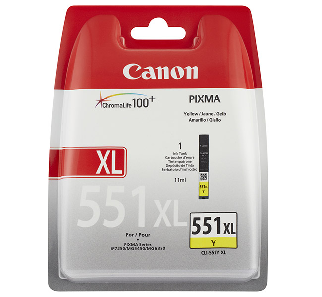 CANON CLI-551YXL MUSTEPATRUUNA KELTAINEN - Canon-mustesuihkuvärit - 4960999904917 - 1