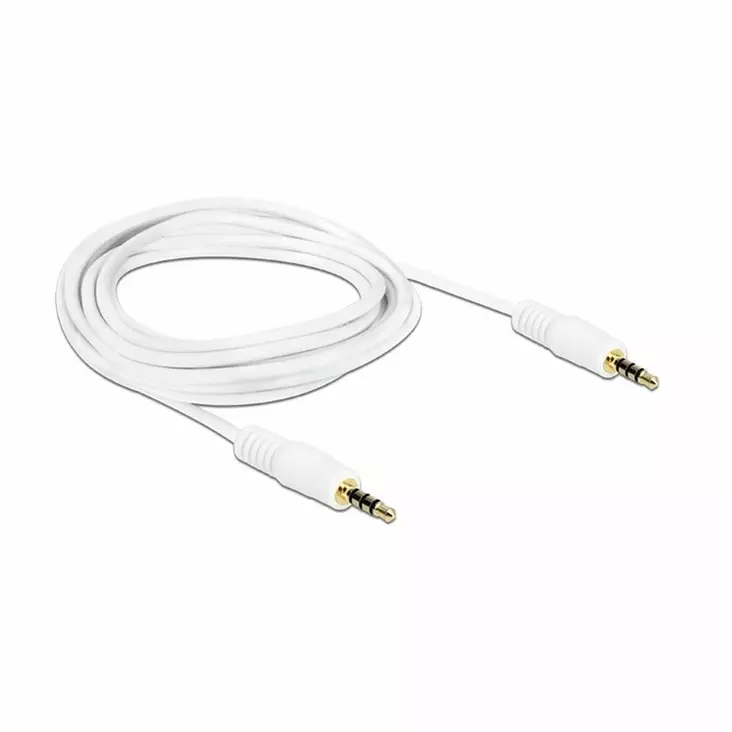 DELOCK ÄÄNIKAAPELI 3.5MM 10M, VALKOINEN - Äänikaapelit - 4043619847297 - 1