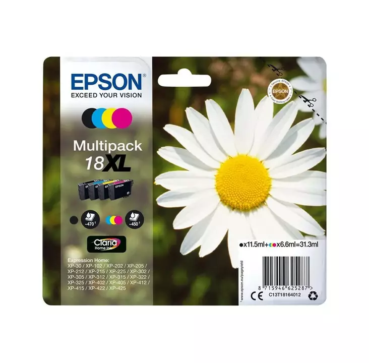 EPSON 18XL MULTIPACK, NELIVÄRIPAKKAUS - Epson-mustesuihkuvärit - 8715946625287 - 1