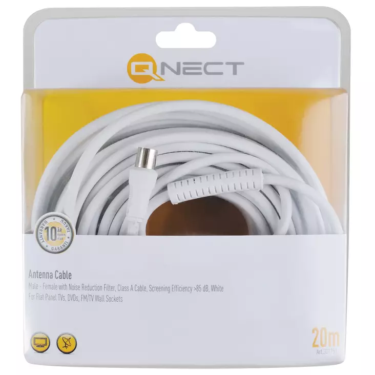QNECT 301751 ANTENNIKAAPELI 20M - Antennikaapelit - 5706470023437 - 1