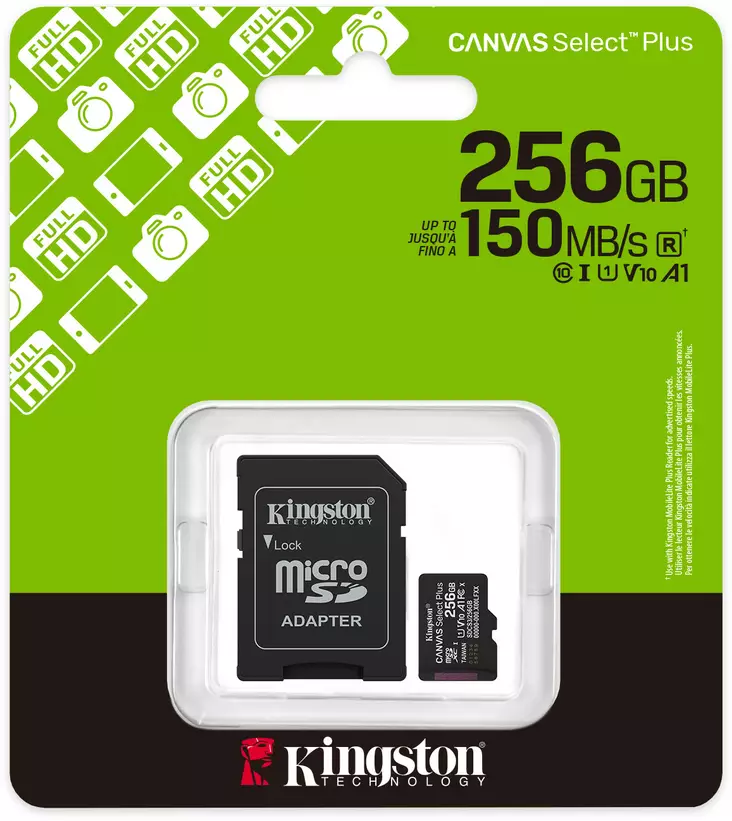 KINGSTON CANVAS SELECT PLUS GEN 3 256GB - Muistikortit - 740617348507 - 1