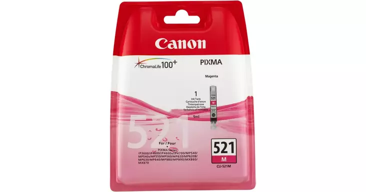 CANON CLI-521M MAGENTA VÄRIPATRUUNA - Canon-mustesuihkuvärit - 8714574523408 - 1