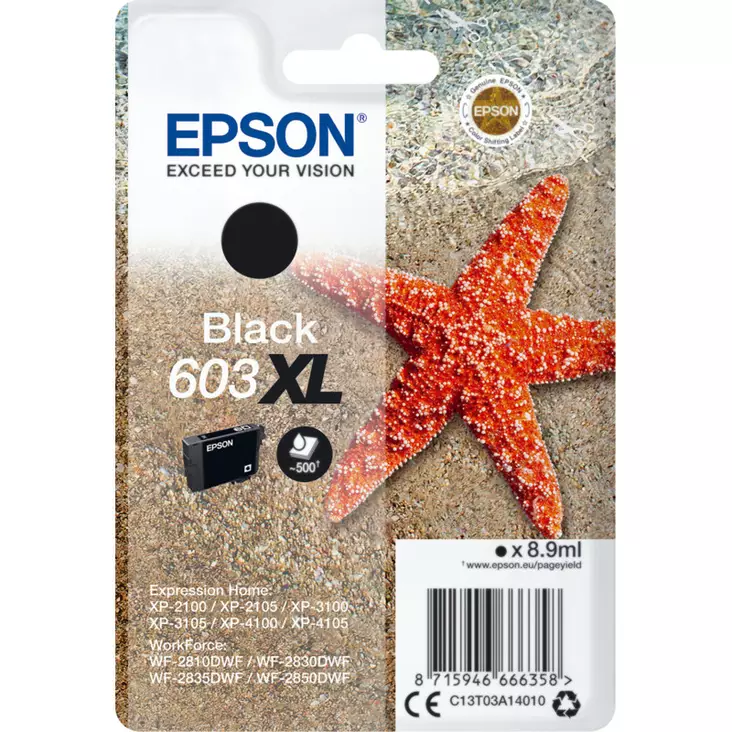EPSON 603XL MUSTA VÄRIPATRUUNA - Epson-mustesuihkuvärit - 8715946666358 - 1