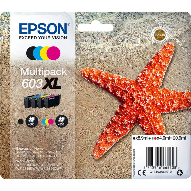 EPSON MULTIPACK 603XL NELIVÄRIPAKKAUS - Epson-mustesuihkuvärit - 8715946668208 - 1