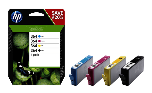 HP 364 4-PACK CMYK NELIVÄRIPAKKAUS - HP-mustesuihkuvärit - 889894419408 - 1