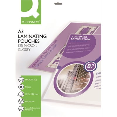 Q-CONNECT A3 LAMINOINTITASKU 125MIC - Laminointitaskut - 5705831041288 - 1