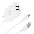 WAVE VERKKOLATURI, 2X USB + LIGHTNING 1M - Verkkolaturit - 6418312154689 - 2