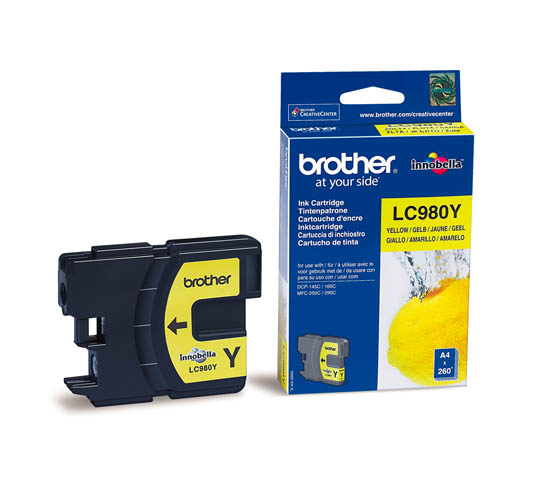 BROTHER LC980Y YELLOW MUSTEPATRUUNA - Brother-mustesuihkuvärit - 4977766659659 - 1