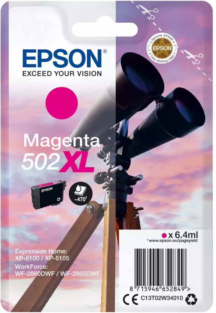 EPSON 502XL MAGENTA MUSTEPATRUUNA - Epson-mustesuihkuvärit - 8715946652849 - 1