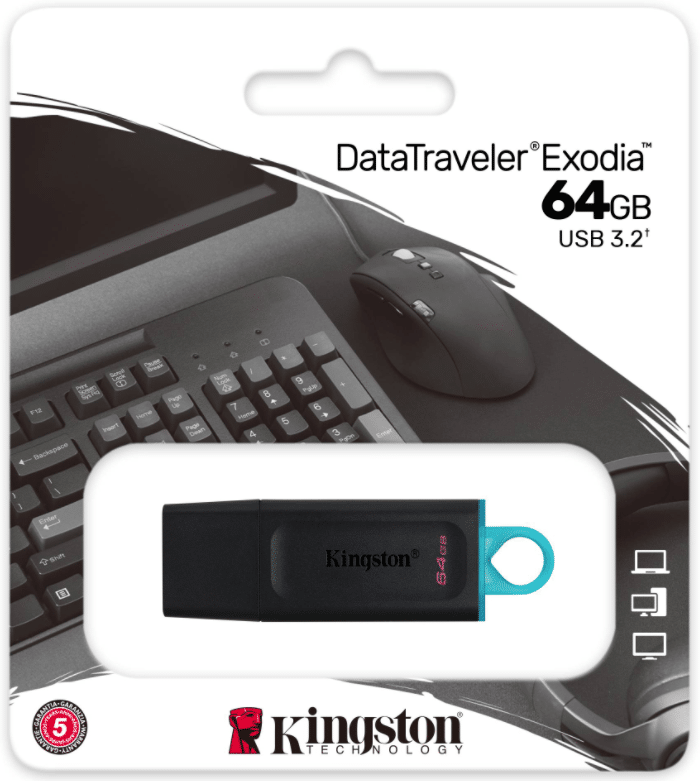 KINGSTON DATATRAVELER EXODIA 64GB - USB-muistitikut - 740617309829 - 1