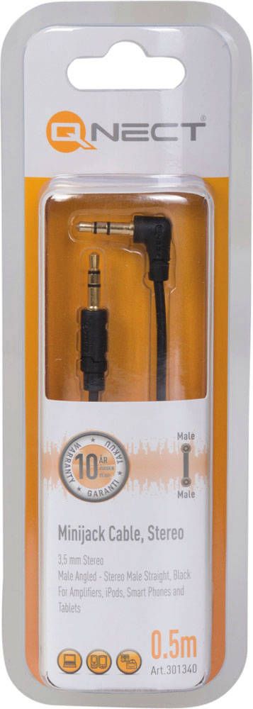 QNECT AUDIOKAAPELI 3.5MM 0.5M - Äänikaapelit - 5706470035669 - 1